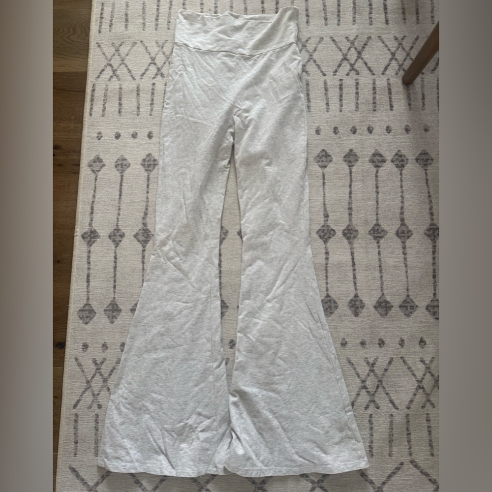 Light Gray EDIKED  Flared Lounge Pants
